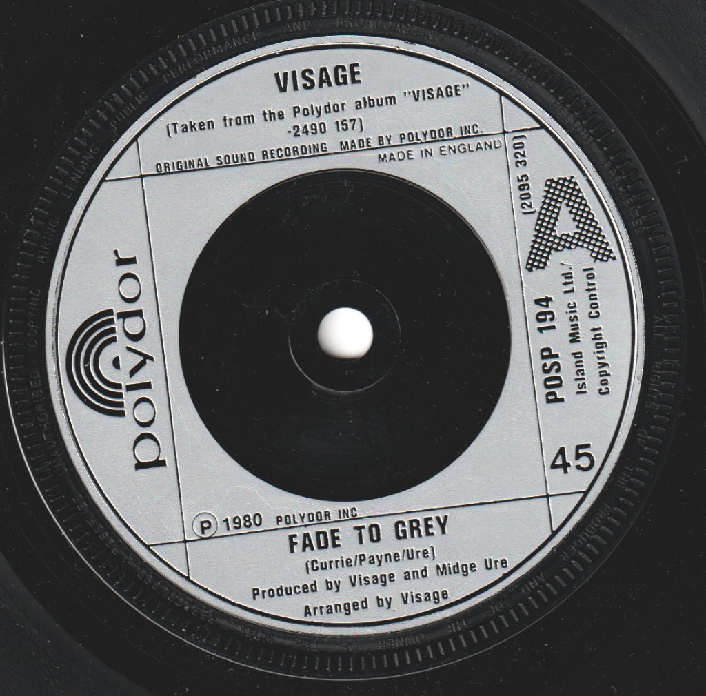 Visage - Fade To Grey - 7 Inch