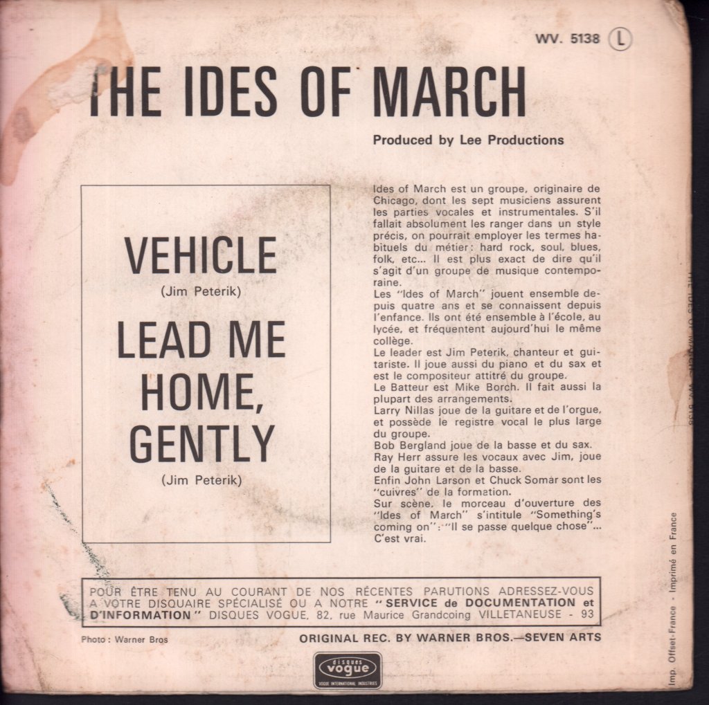 Ides Of March (Late 60'S Early 70'S Group) - Vehicle - 7 Inch