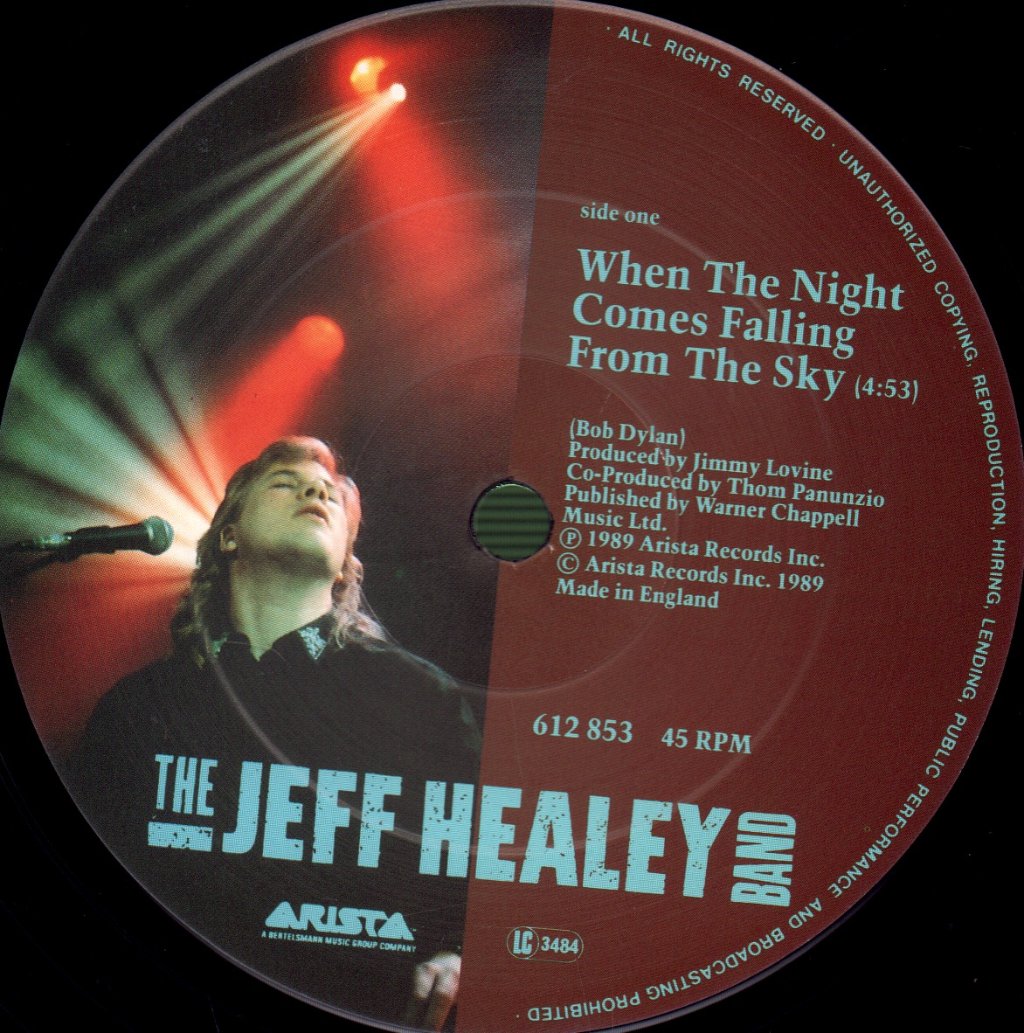 Jeff Healey Band - When The Night Comes Falling From The Sky - 12 Inch