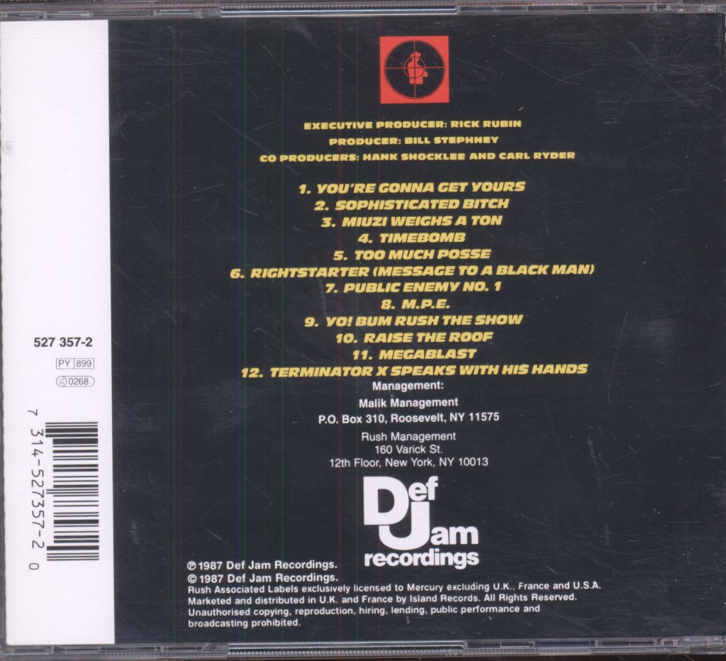 Public Enemy - Yo!  Bum Rush The Show - Cd