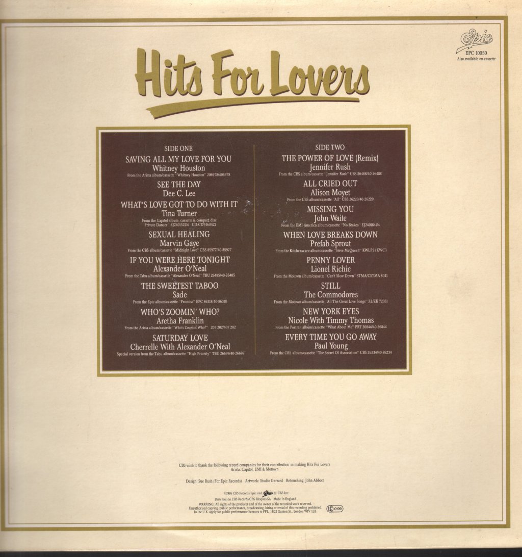 Various Artists - Hits For Lovers - Lp