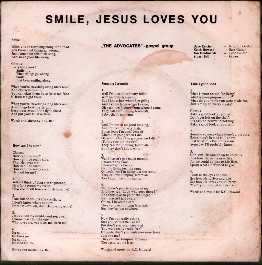 Advocates - Smile, Jesus Loves You - 7 Inch