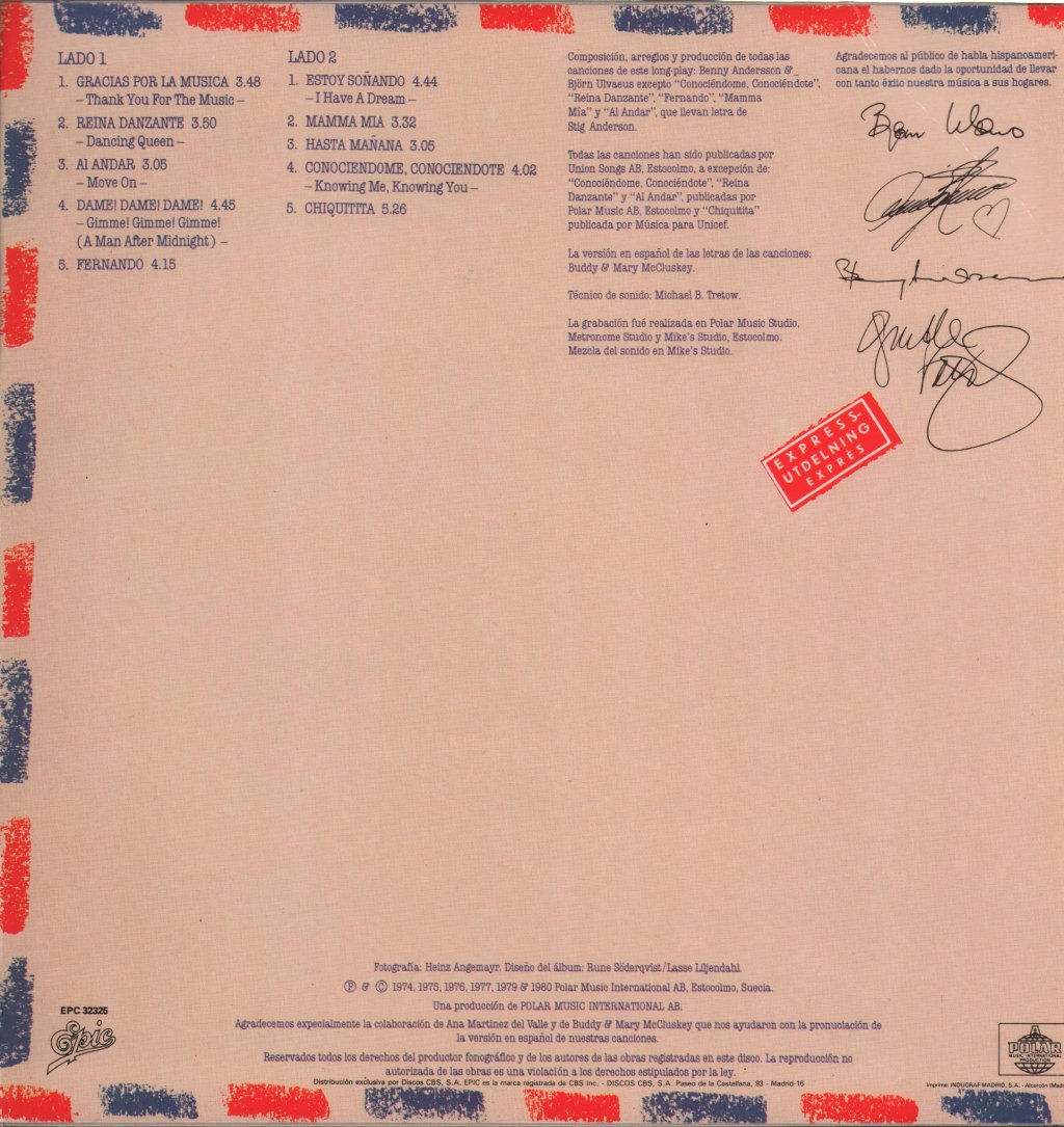 ABBA - Gracias Por La Musica (Cantan En Español) - Lp