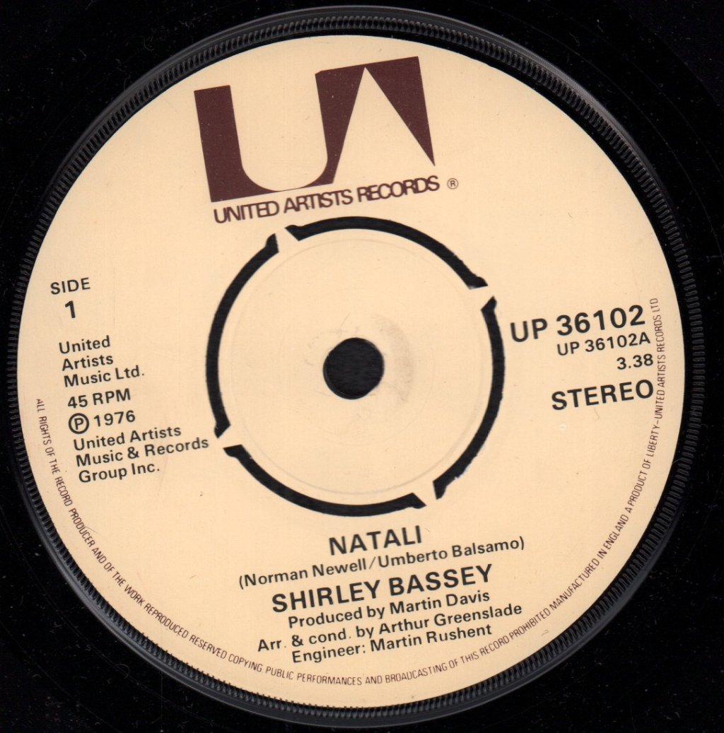 Shirley Bassey - Natali - 7 Inch