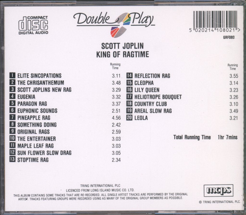 Scott Joplin - King Of Ragtime - Cd