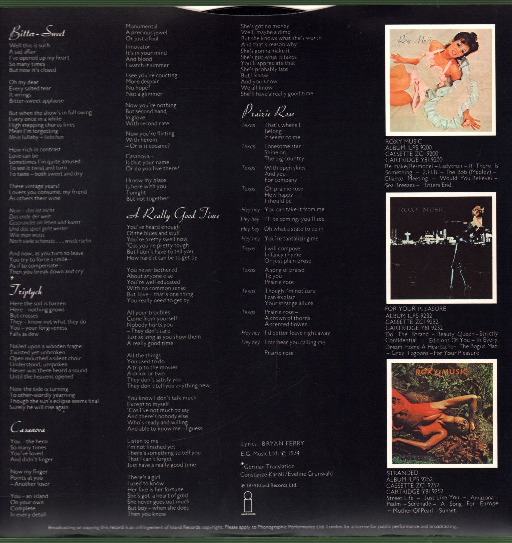 Roxy Music - Country Life - Lp