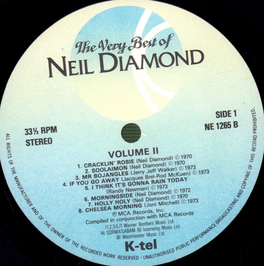Neil Diamond - Very Best Of Volumes 1 and 2 - Double Lp