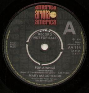 Mary Macgregor - For A While - 7 Inch