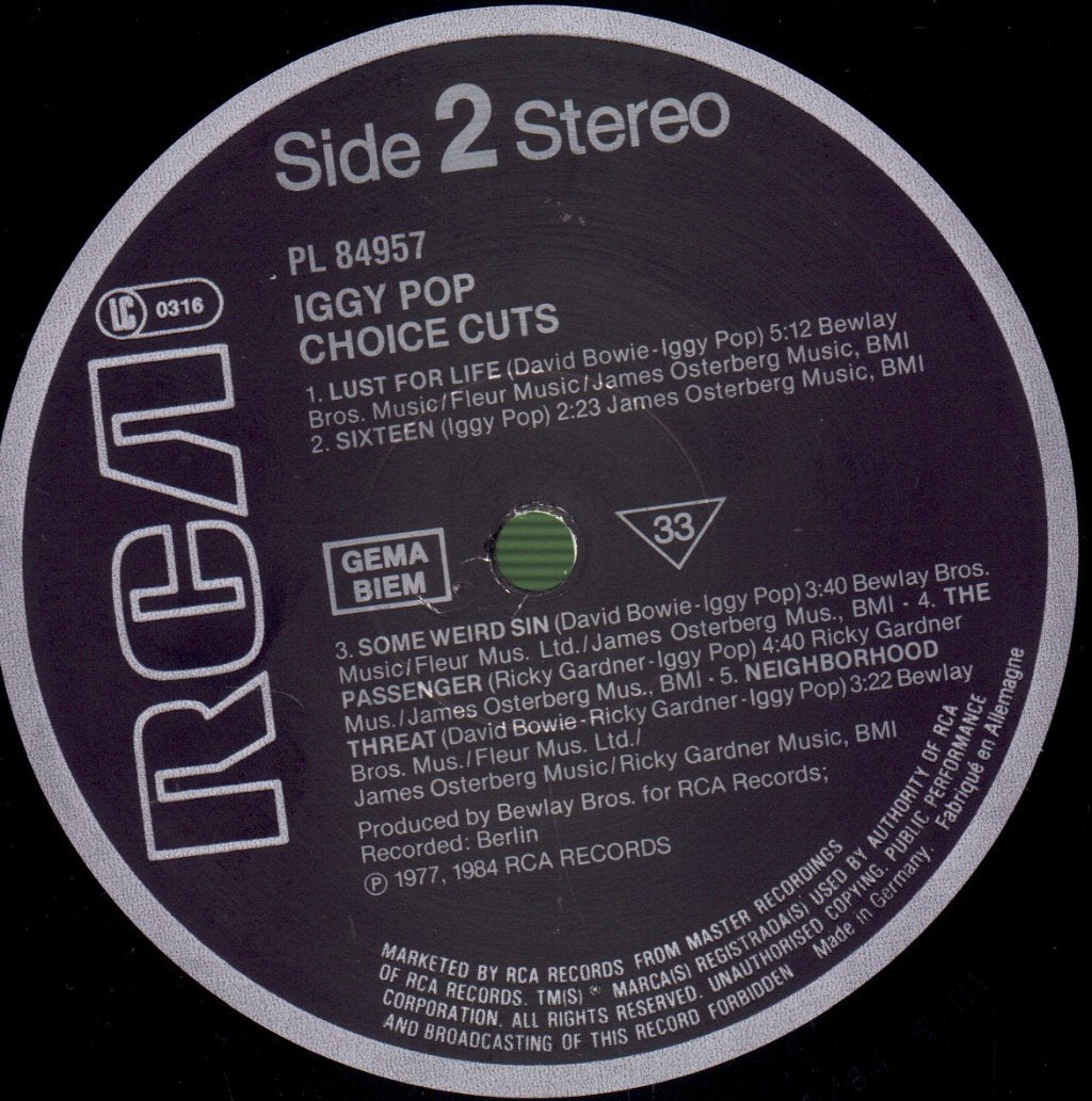 Iggy Pop - Choice Cuts - Lp