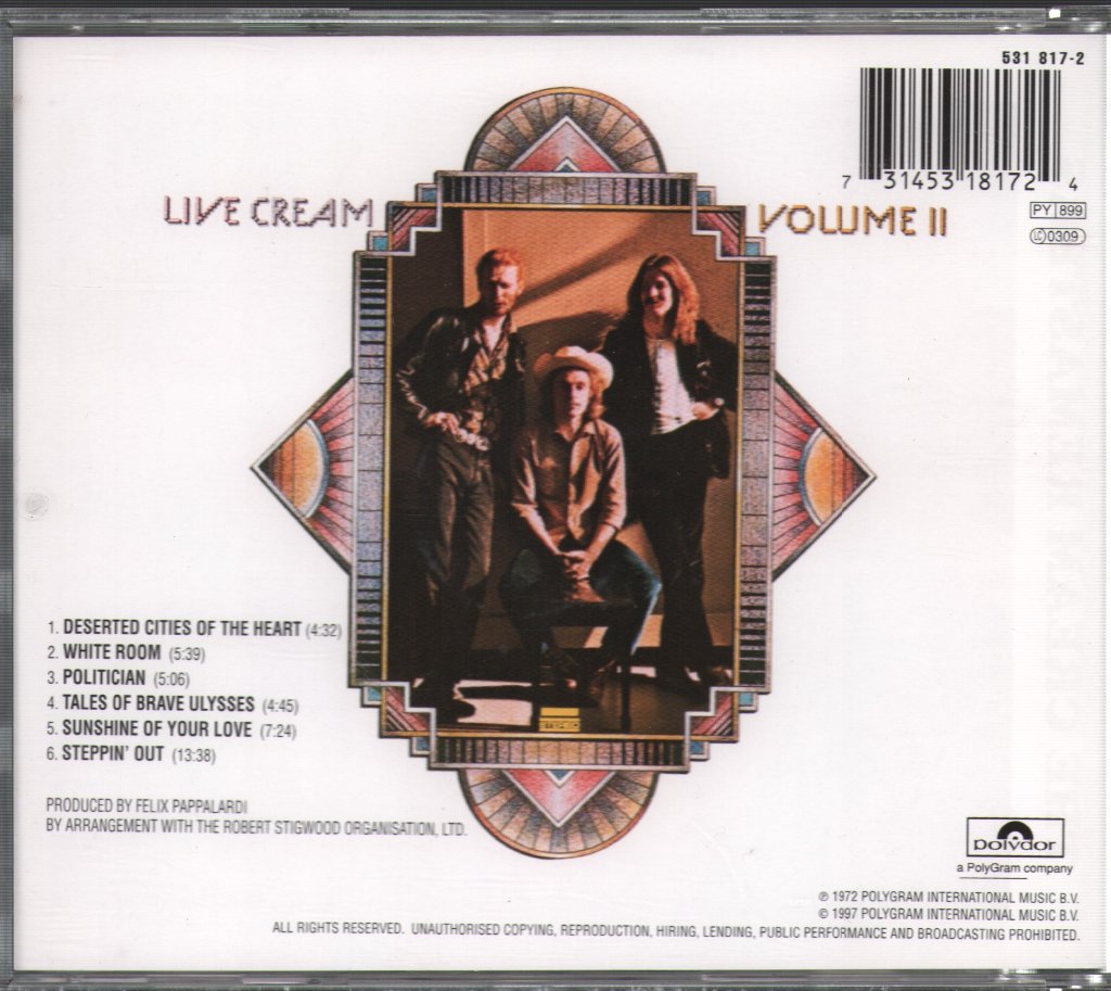 Cream - Live Cream Volume Ii - Cd