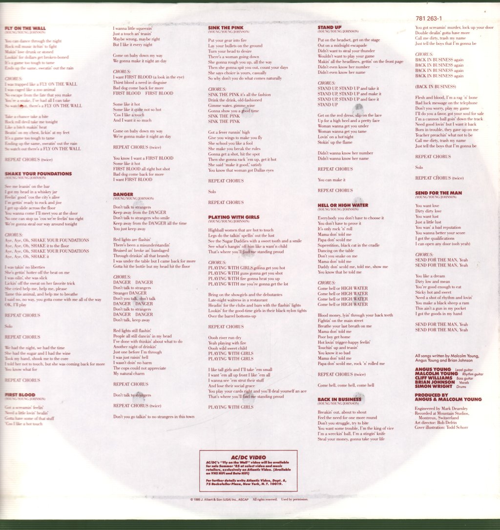 AC/DC - Fly On The Wall - Lp