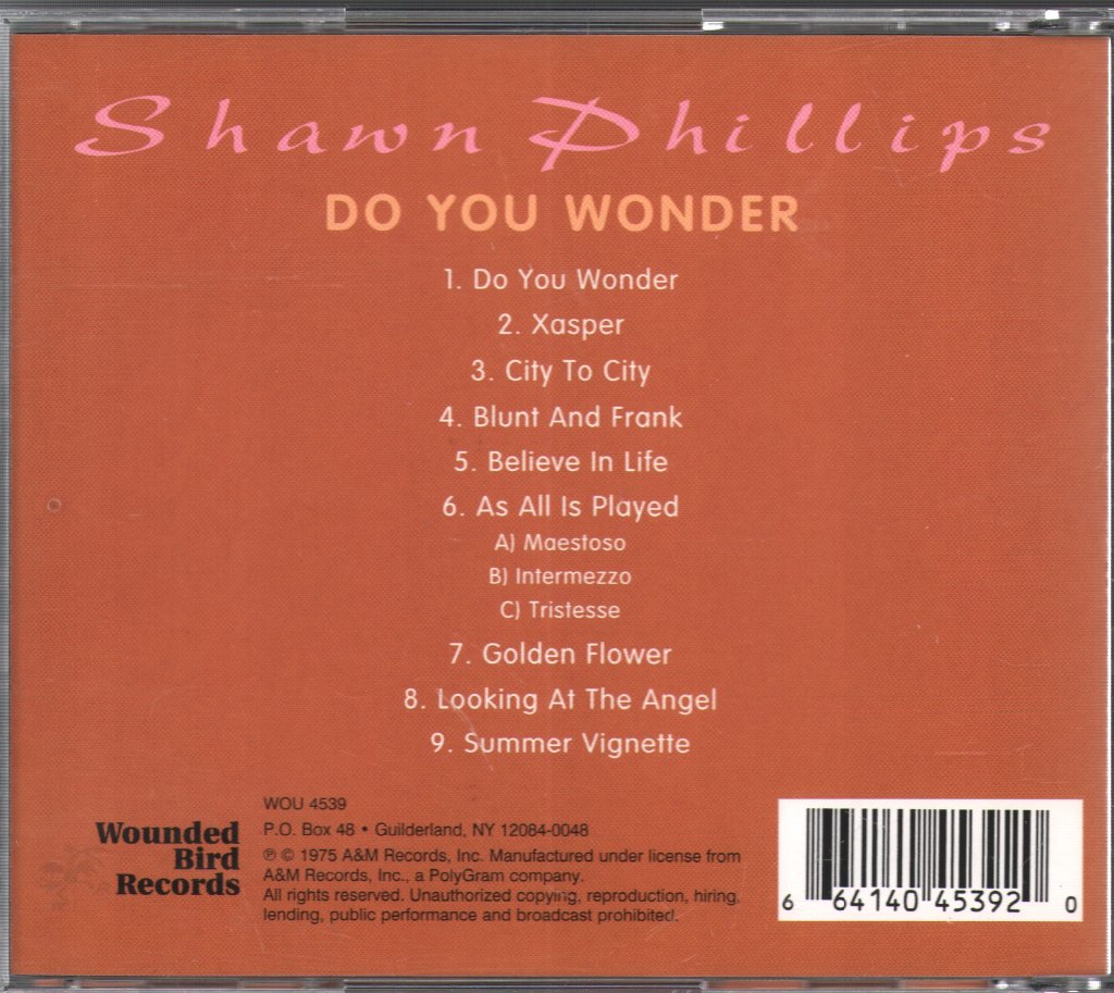 Shawn Phillips - Do You Wonder - Cd