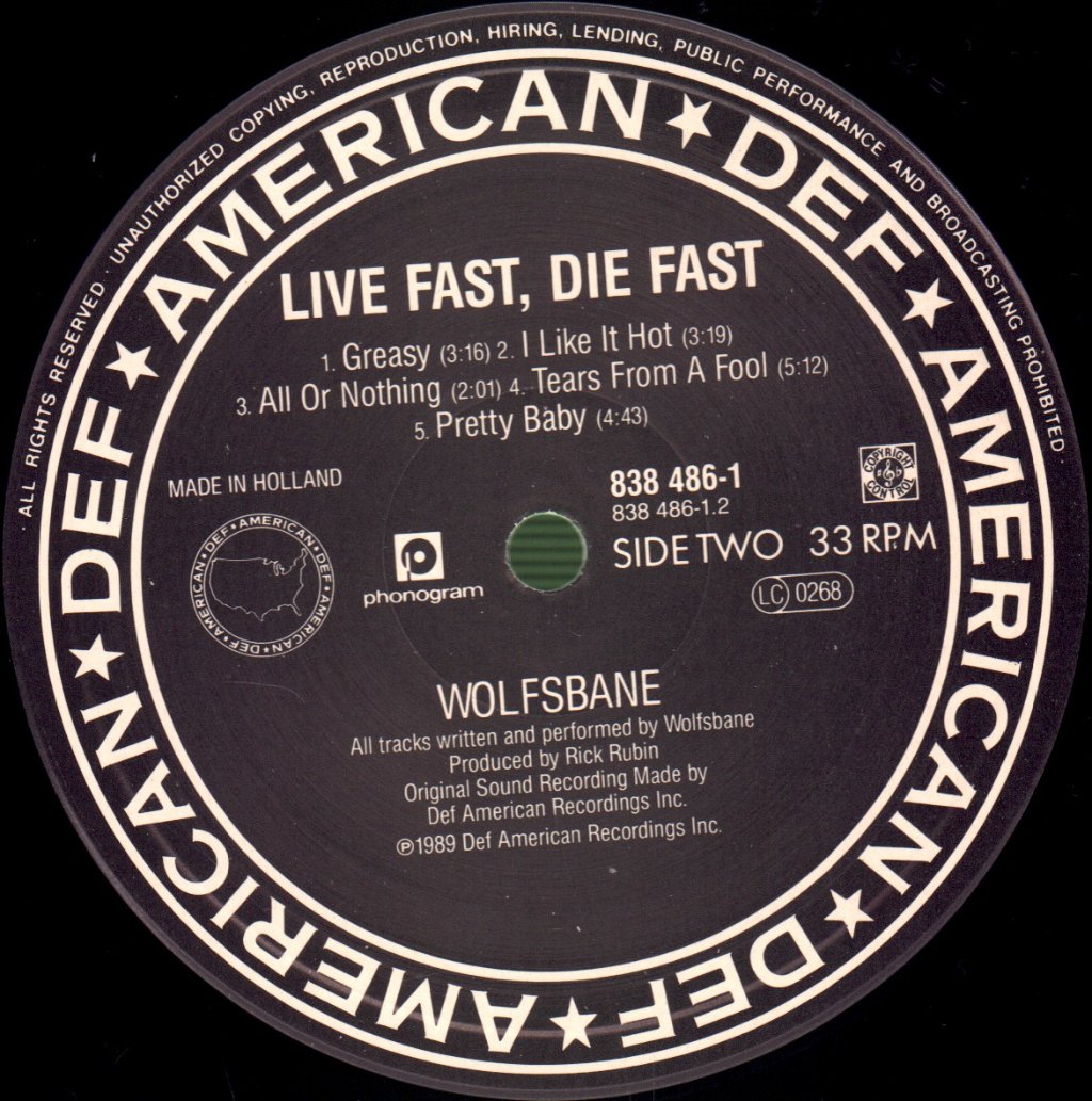 Wolfsbane - Live Fast, Die Fast - Lp