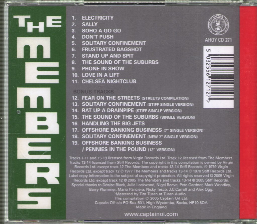 Members - At The Chelsea Nightclub - Cd