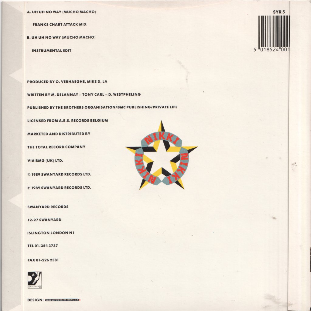 Nikki - Uh Uh No Way - 7 Inch