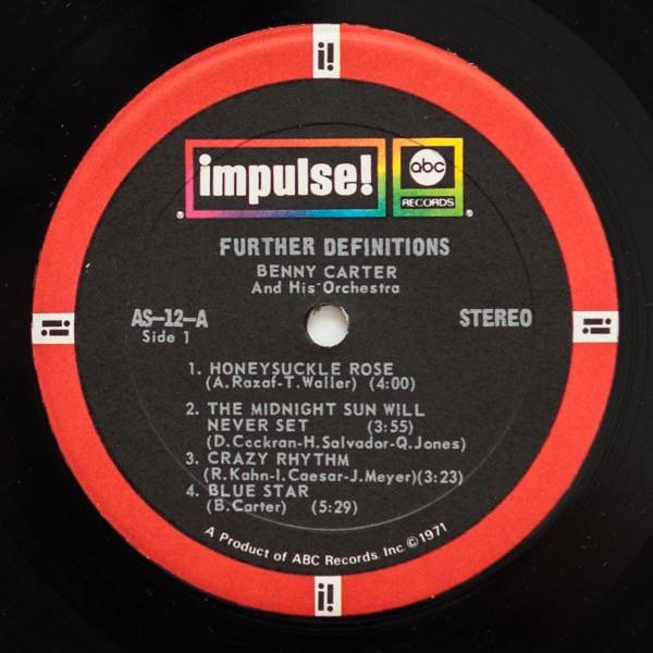 Benny Carter And His Orchestra - Further Definitions - Lp