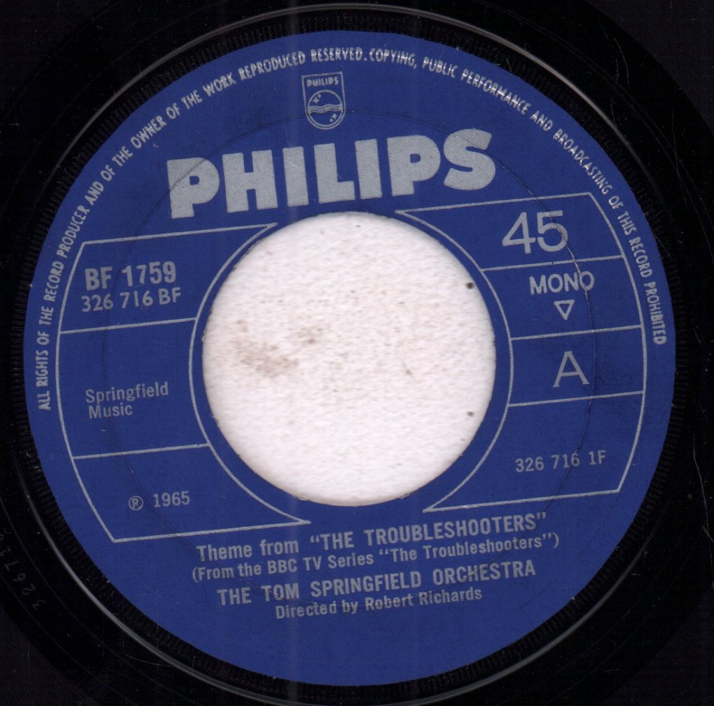 Tom Springfield Orchestra - Theme From The Troubleshooters From The BBC TV Series - 7 Inch