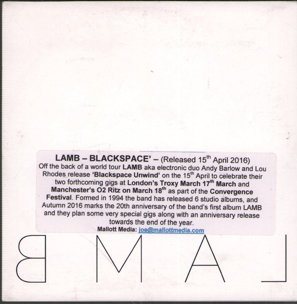 Lamb - Backspace Unwind - Cdr