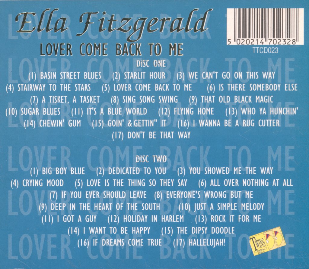 Ella Fitzgerald - Lover Come Back To Me - Cd Set