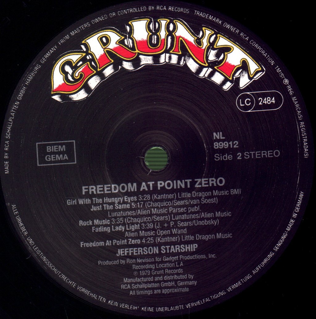 Jefferson Starship - Freedom At Point Zero - Lp