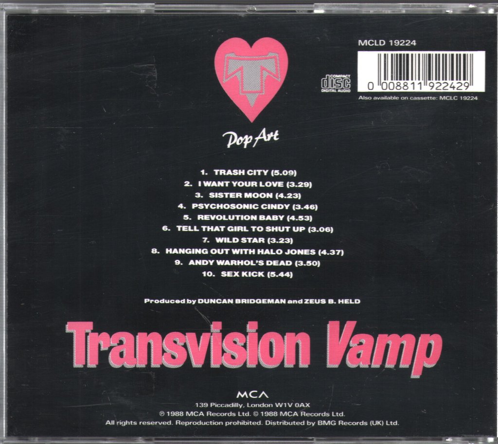 Transvision Vamp - Pop Art - Cd