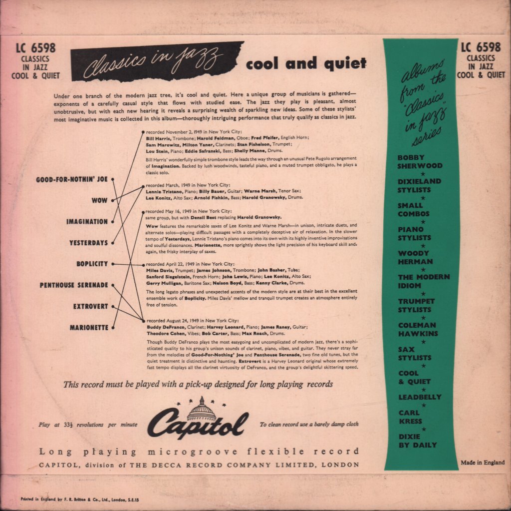 Various Artists - Classics in Jazz Cool & Quiet - Lp