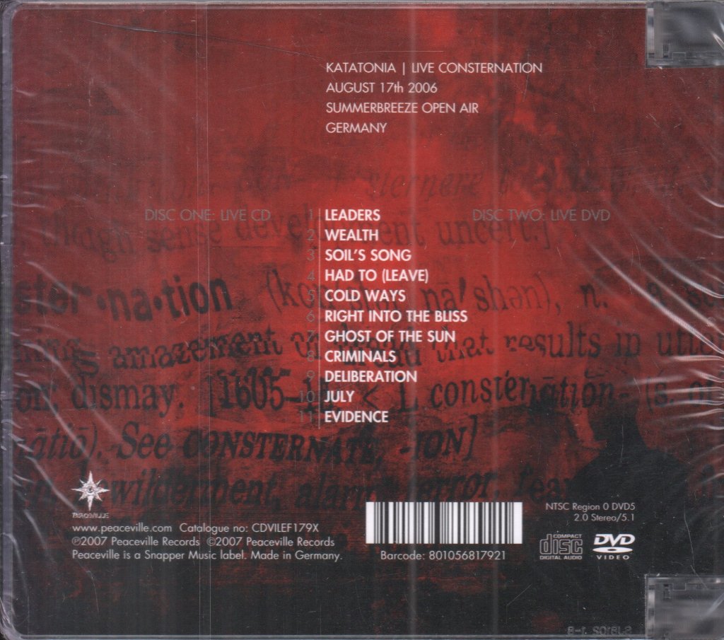 Katatonia - Live Consternation - Cd/Dvd