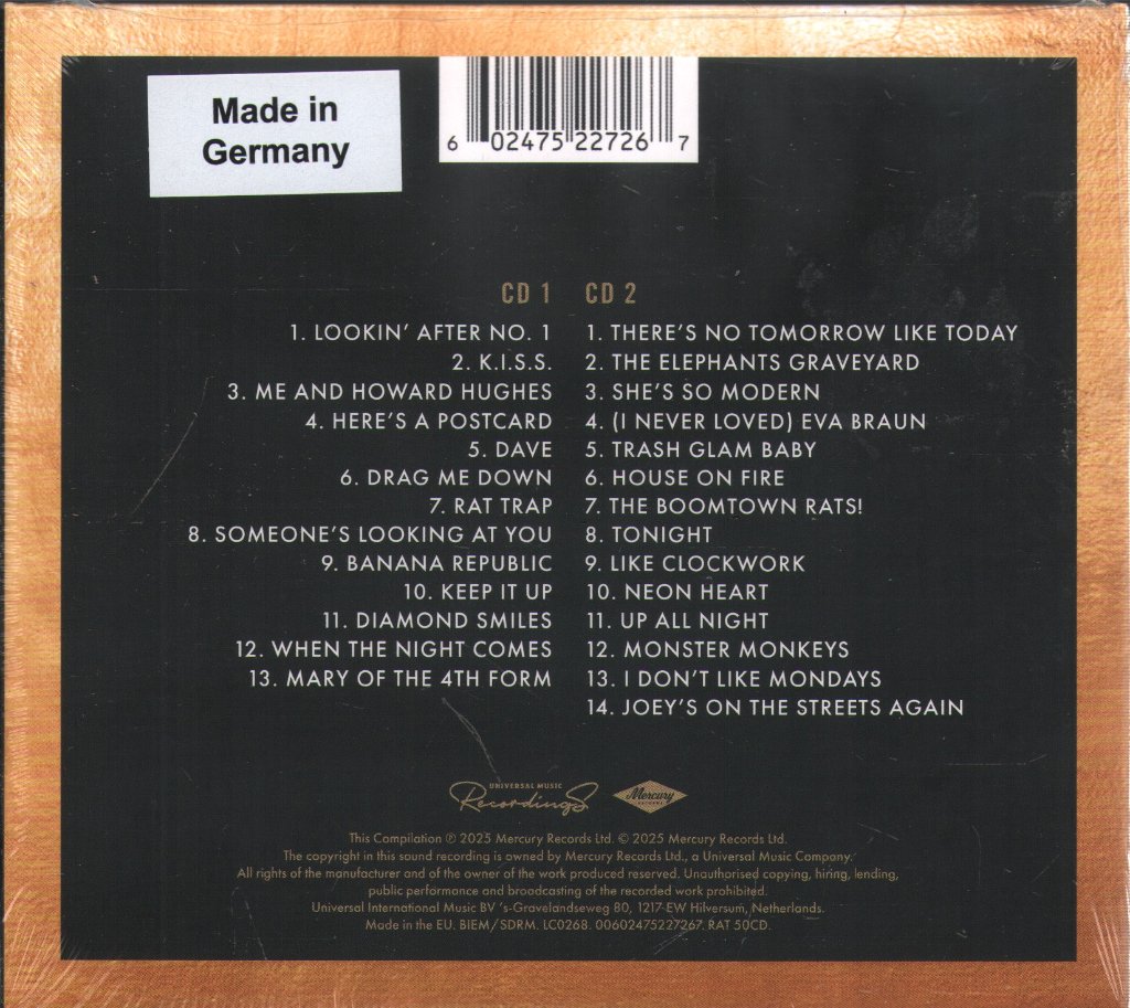 Boomtown Rats - The First 50 Years: Songs of Boomtown Glory - Double Cd