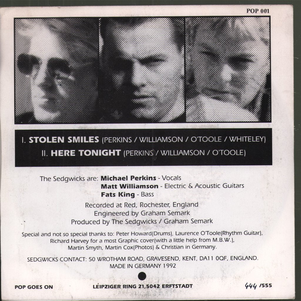 Sedgwicks - Stolen Smiles - 7 Inch
