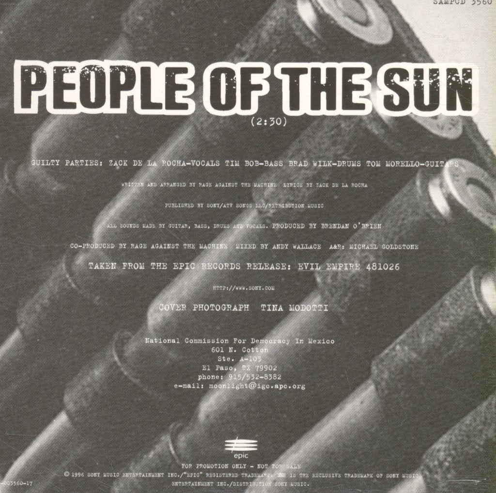 Rage Against The Machine - People Of The Sun - Cd