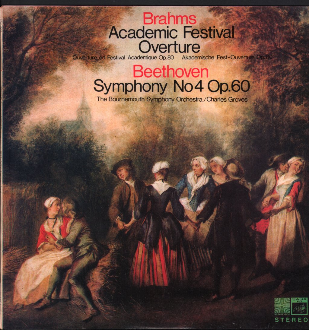 Bournemouth Symphony Orchestra / Charles Groves - Brahms - Academic Festival Overture / Beethoven - Lp