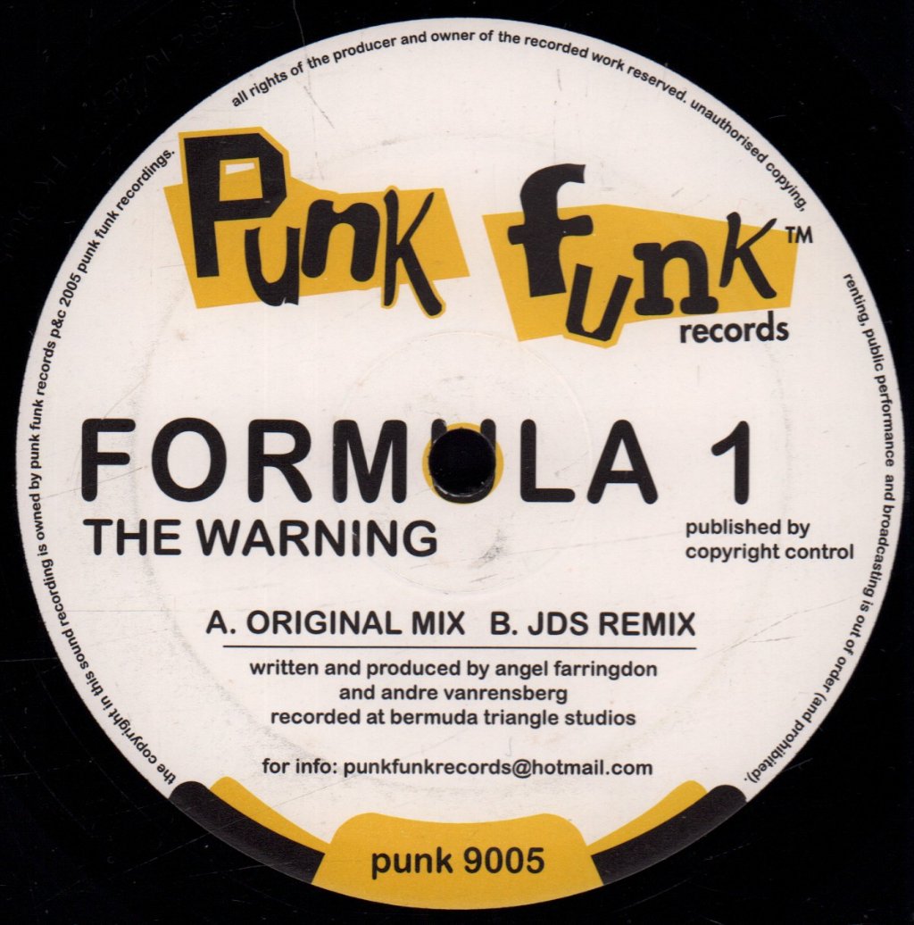 Formula 1 - Warning - 12 Inch
