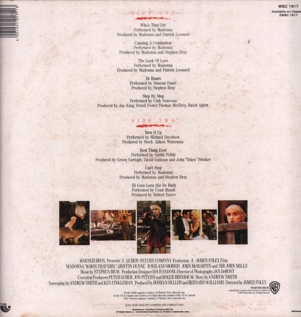 Madonna - Who's That Girl Original Motion Picture Soundtrack - Lp