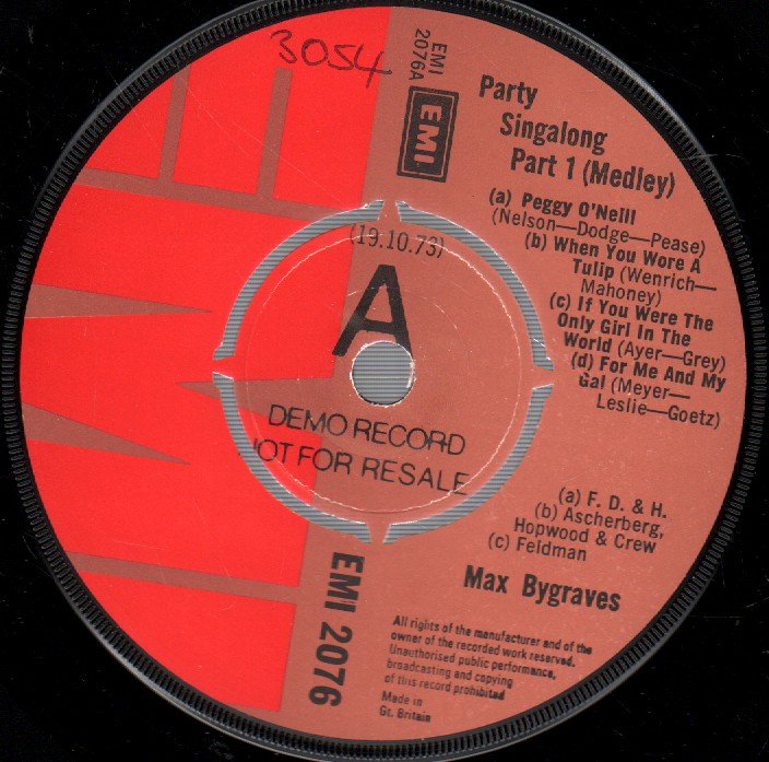 Max Bygraves - Party Singalong Part 1 - 7 Inch