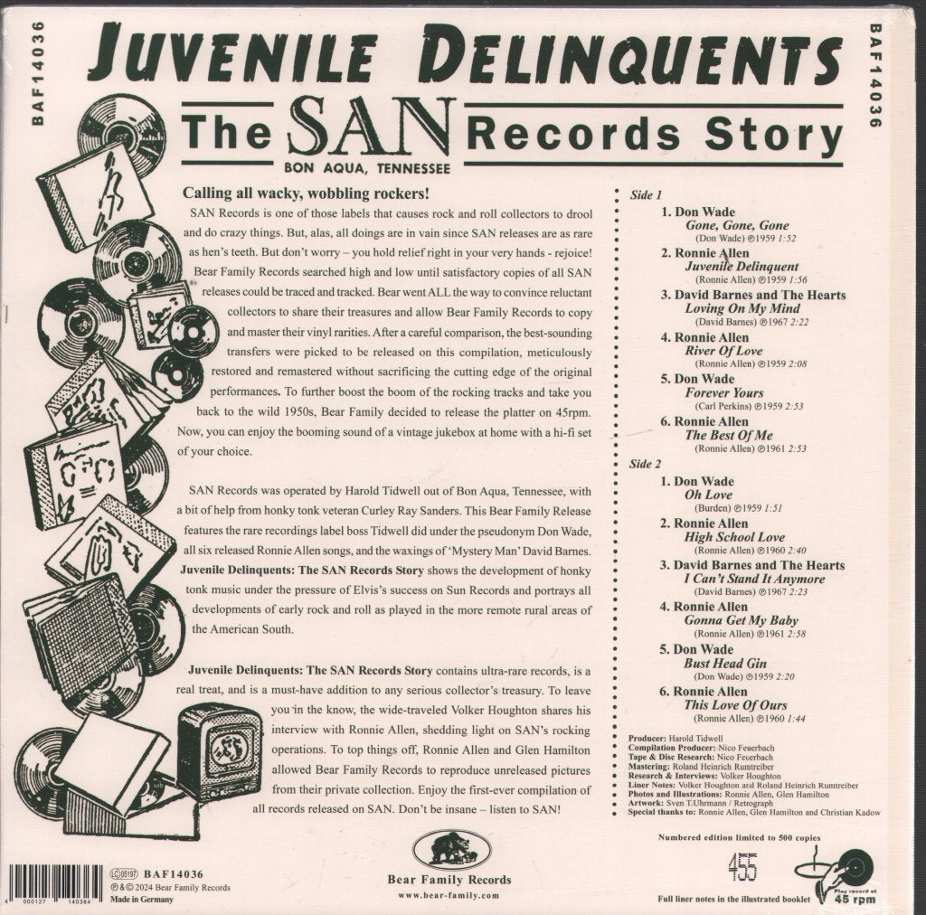 Various Artists - Juvenile Delinquents - SAN Records Story - 10 Inch