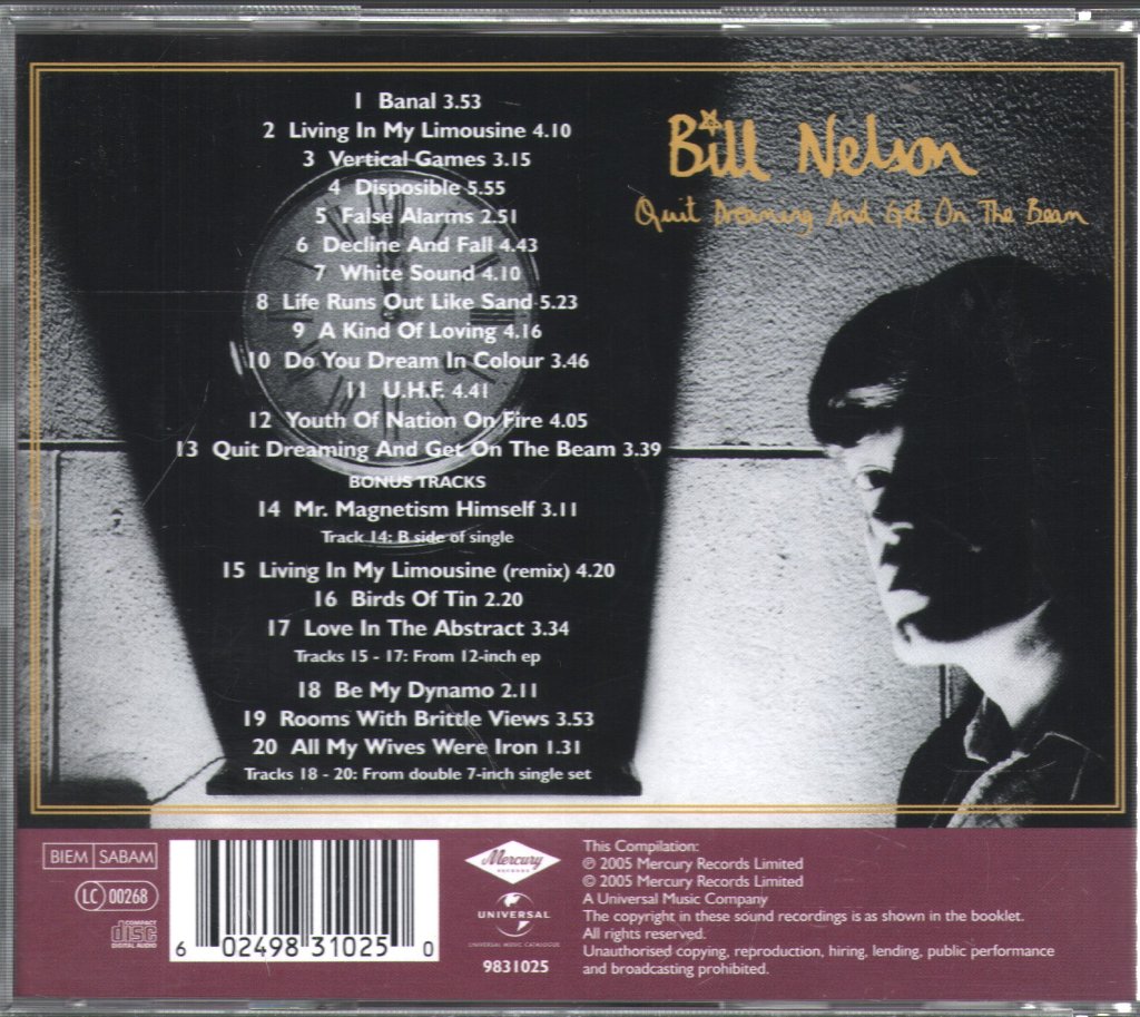 Bill Nelson - Quit Dreaming And Get On The Beam - Cd