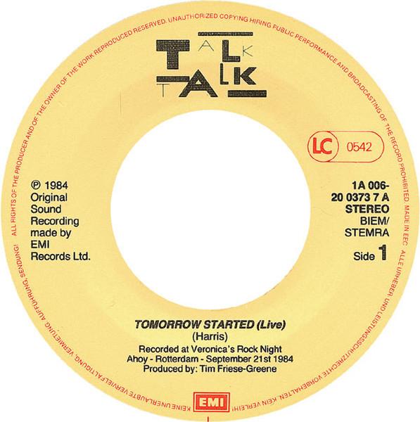 Talk Talk - Tomorrow Started (Live) - 7 Inch