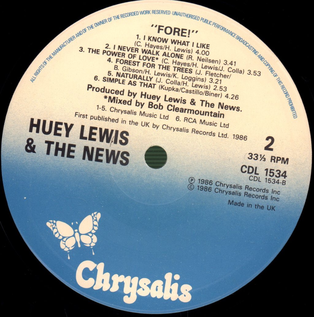 Huey Lewis And The News - Fore - Lp