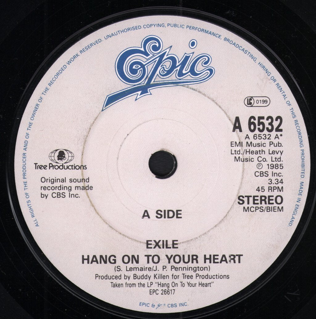 Exile (70'S Pop Group) - Hang On To Your Heart - 7 Inch