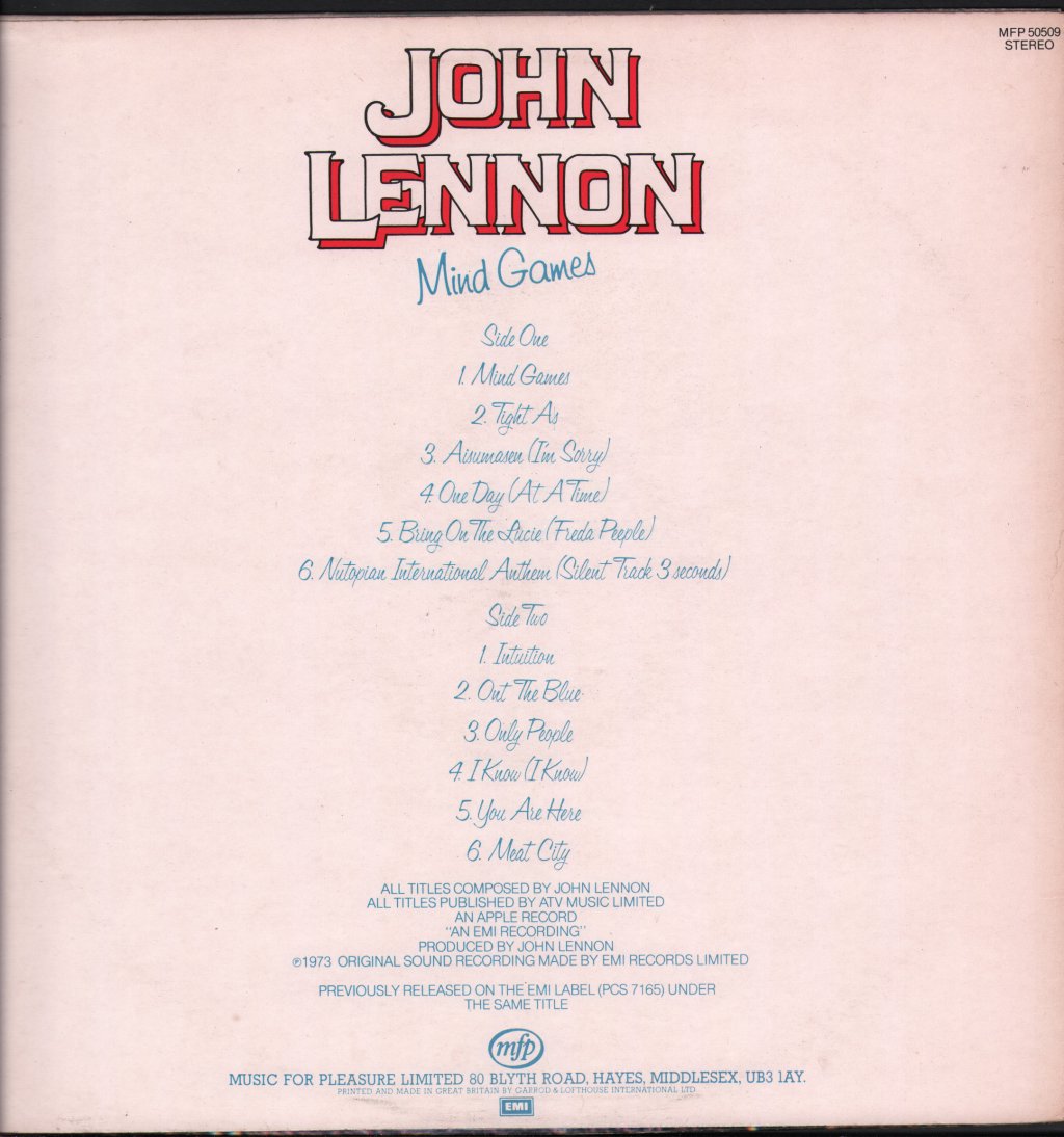 John Lennon - Mind Games - Lp