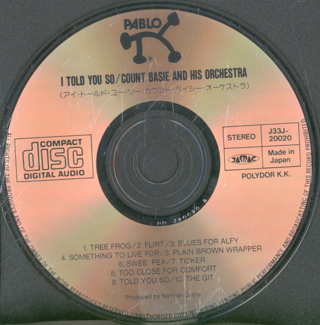 Count Basie Orchestra - I Told You So - Cd