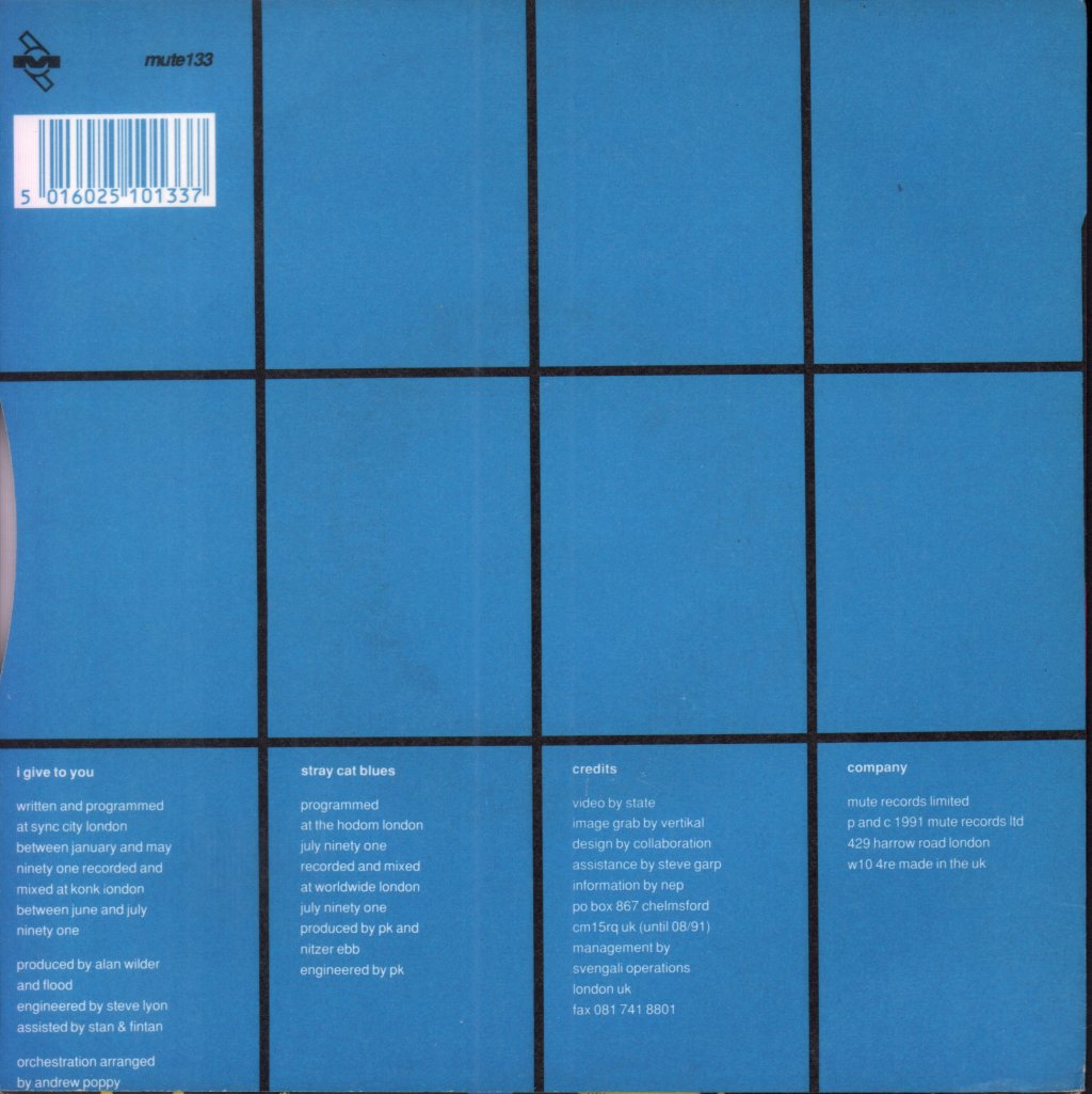 Nitzer Ebb - I Give To You - 7 Inch