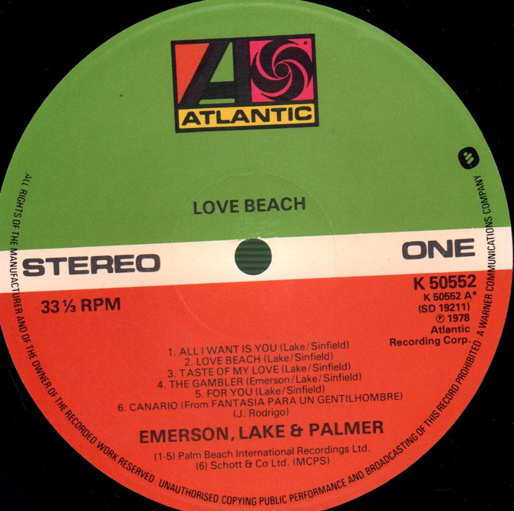 Emerson Lake And Palmer - Love Beach - Lp