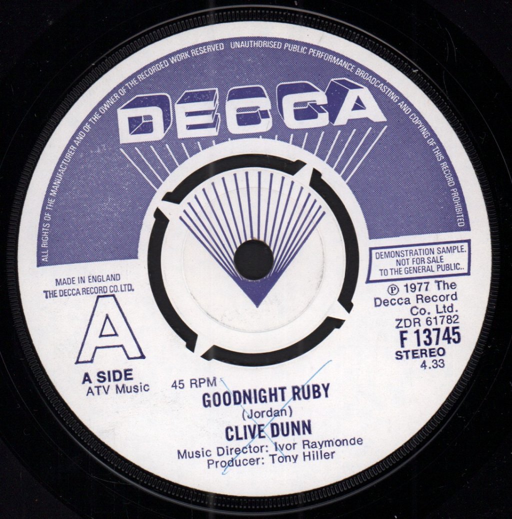 Clive Dunn - Goodnight Ruby - 7 Inch