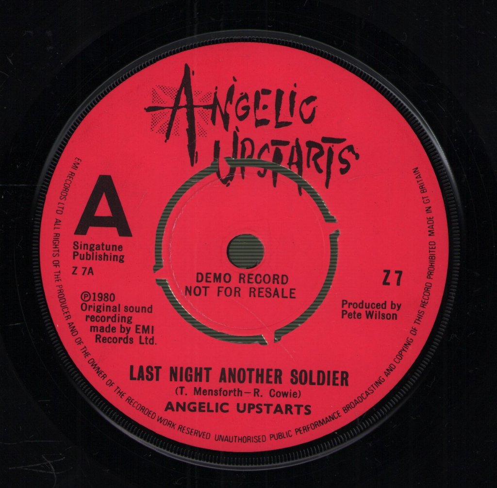 Angelic Upstarts - Last Night Another Soldier - 7 Inch