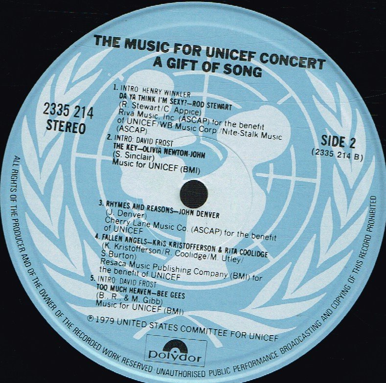 Various Artists - Music For Unicef Concert - Lp