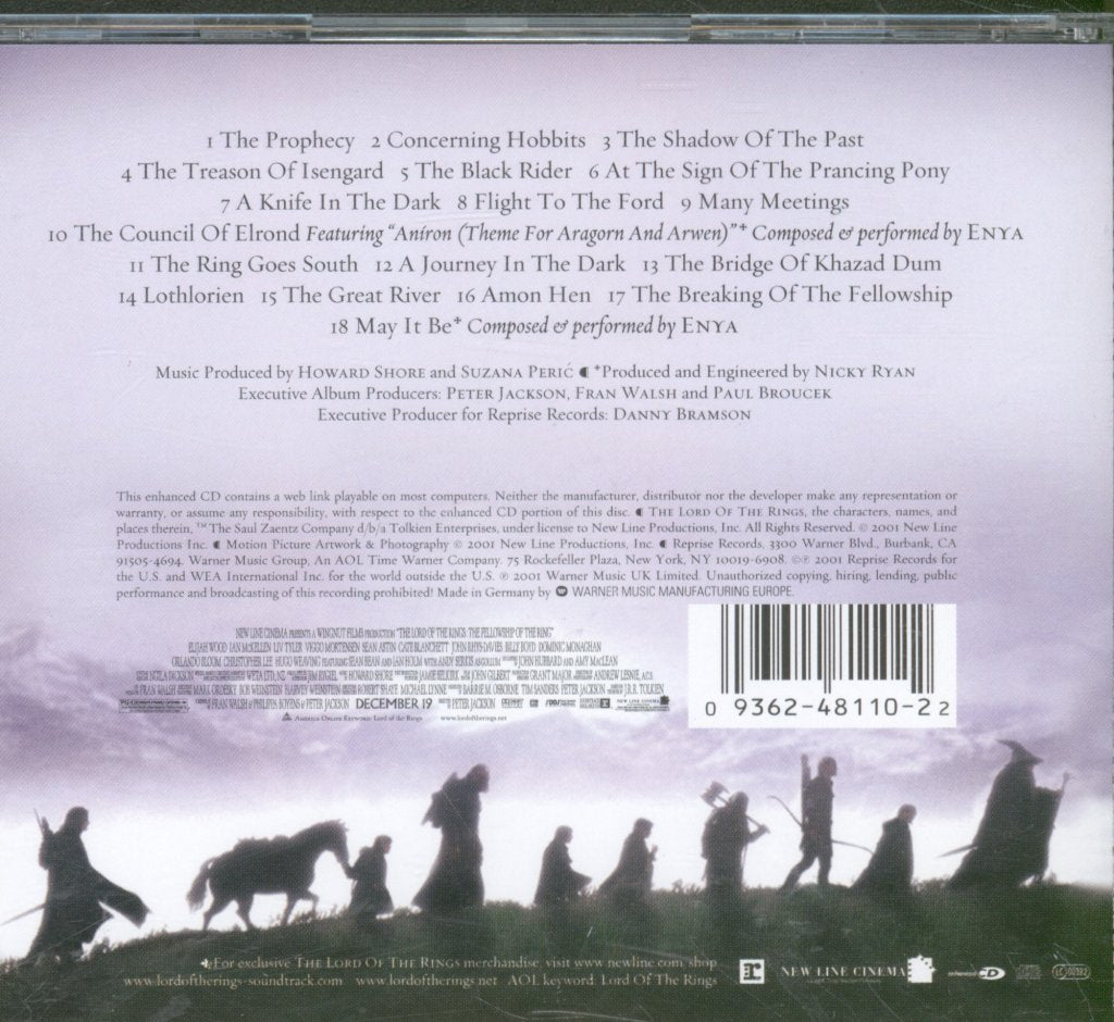 Howard Shore - Lord Of The Rings: The Fellowship Of The Ring (Original Motion Picture Soundtrack) - Cd