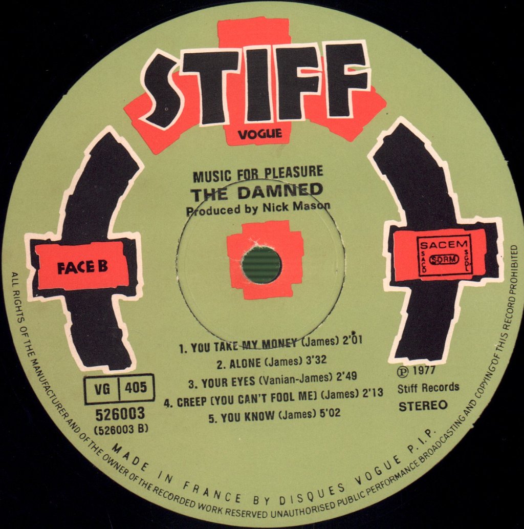 Damned - Music For Pleasure - Lp