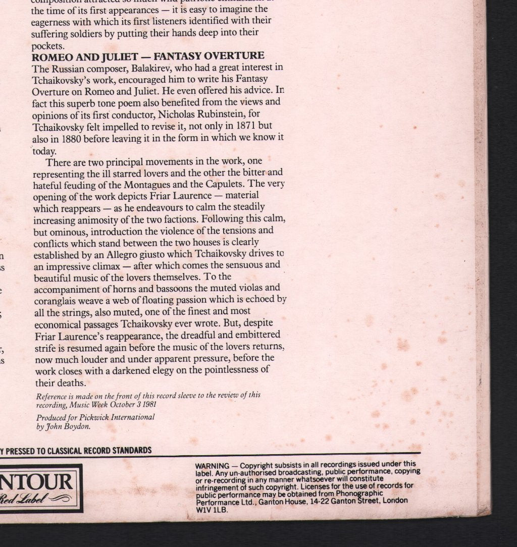 London Symphony Orchestra / Yuri Ahronovitch - Tchaikovsky Spectacular -1812 Overture / Marche Slave - Lp