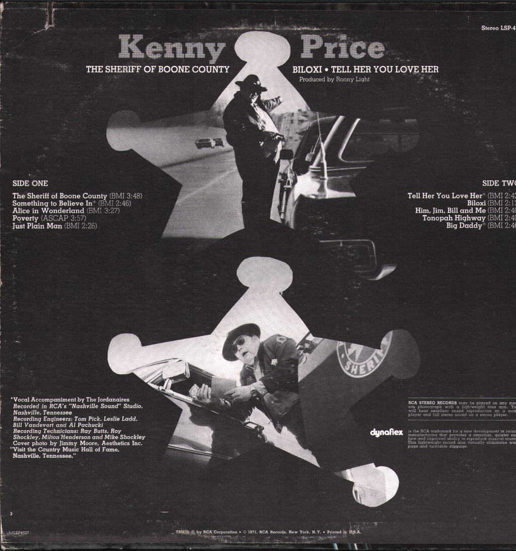 Kenny Price - Sheriff Of Boone County/Tell Her You Love Her - Lp